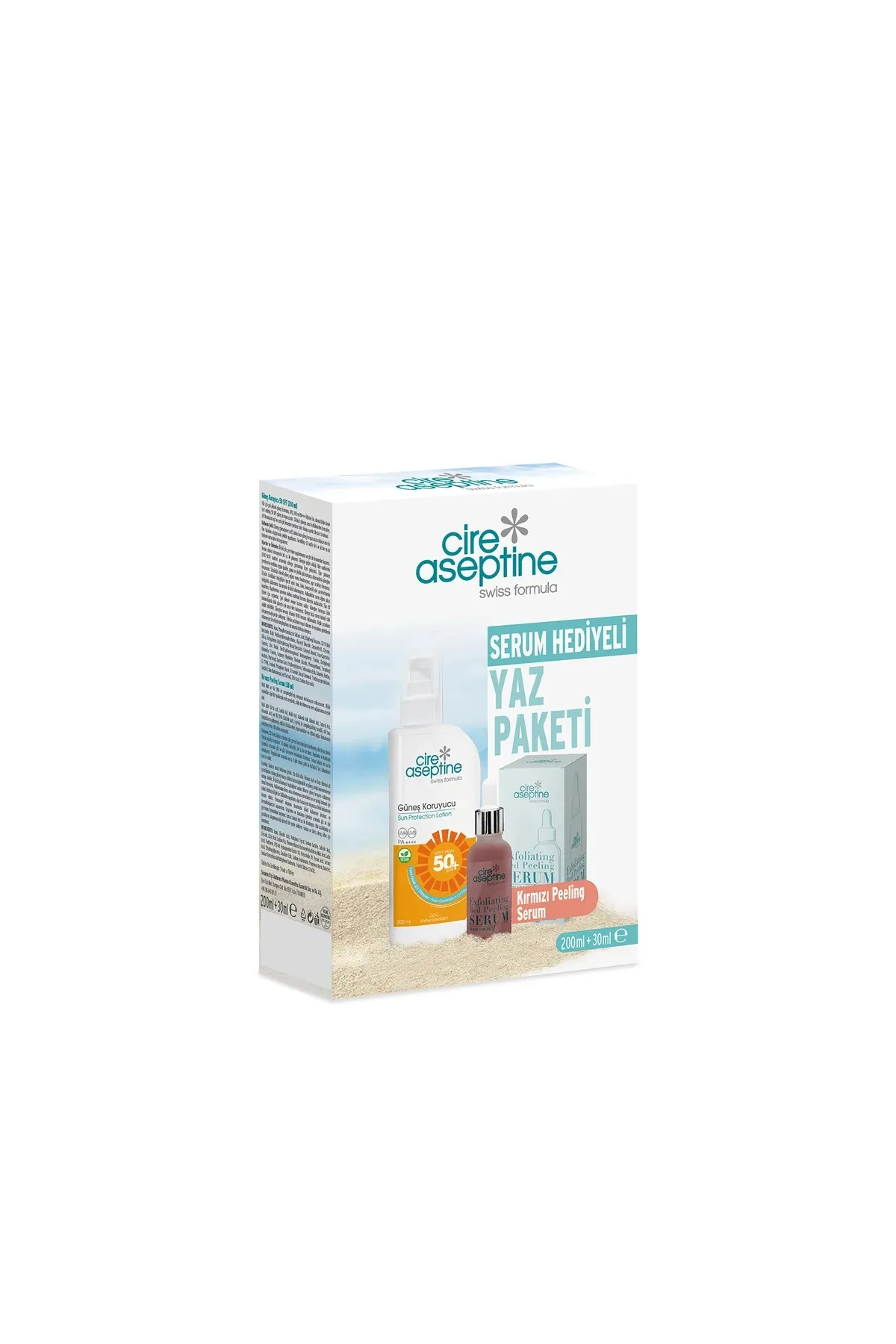 CİRE ASEPTİNE GÜNEŞ KORUYUCU 50 SPF 200ML (+)SERUM 30ML*12*