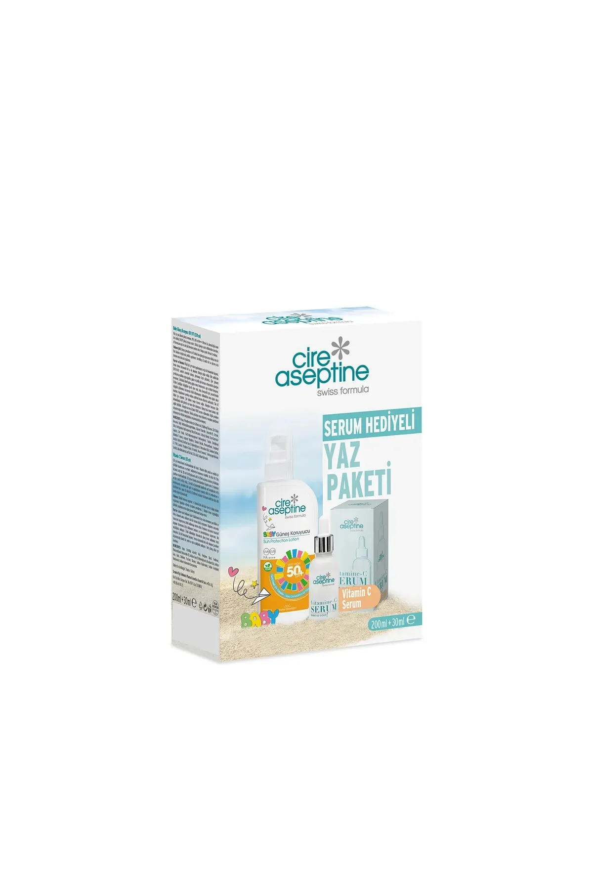 CİRE ASEPTİNE BABY GÜNEŞ KORUYUCU 50 SPF 200ML (+ )SERUM 30ML*12*