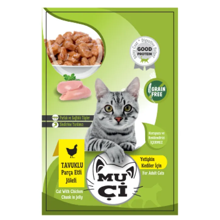 MUÇİ YAŞ KEDİ MAMASI TAVUKLU 85GR*24