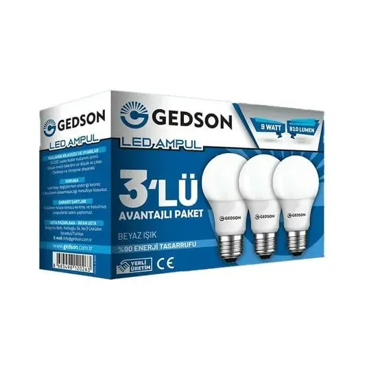 GEDSON LED AMPUL 9W 3LÜ AVANTAJ*90*