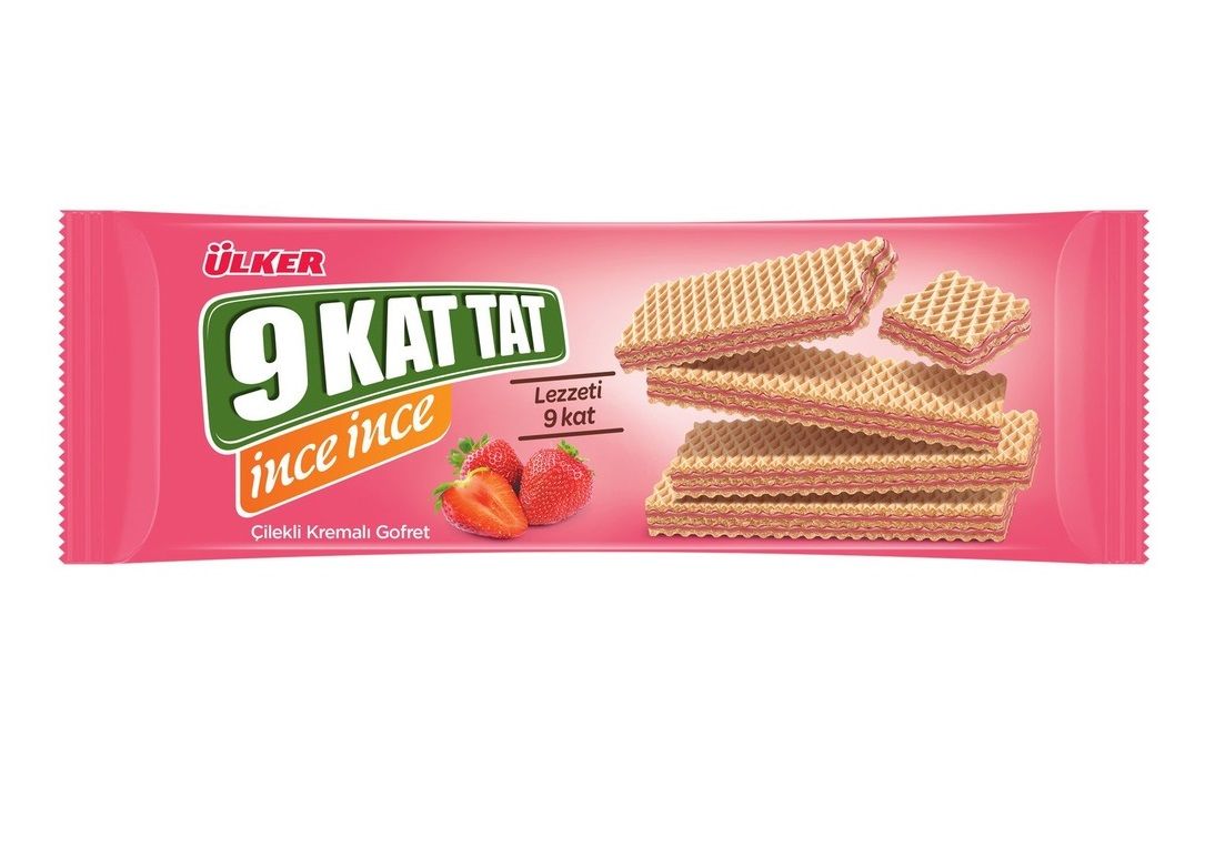 ÜLKER 9 KAT TAT İNCE İNCE ÇİLEKLİ 114GR*16