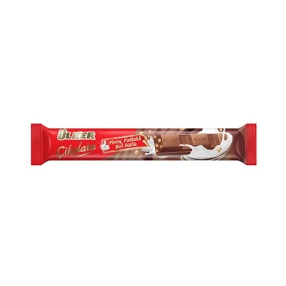 ÜLKER PİRİNÇ PATLAKLI SÜTLÜ ÇİKOLATA 14GR*24*6