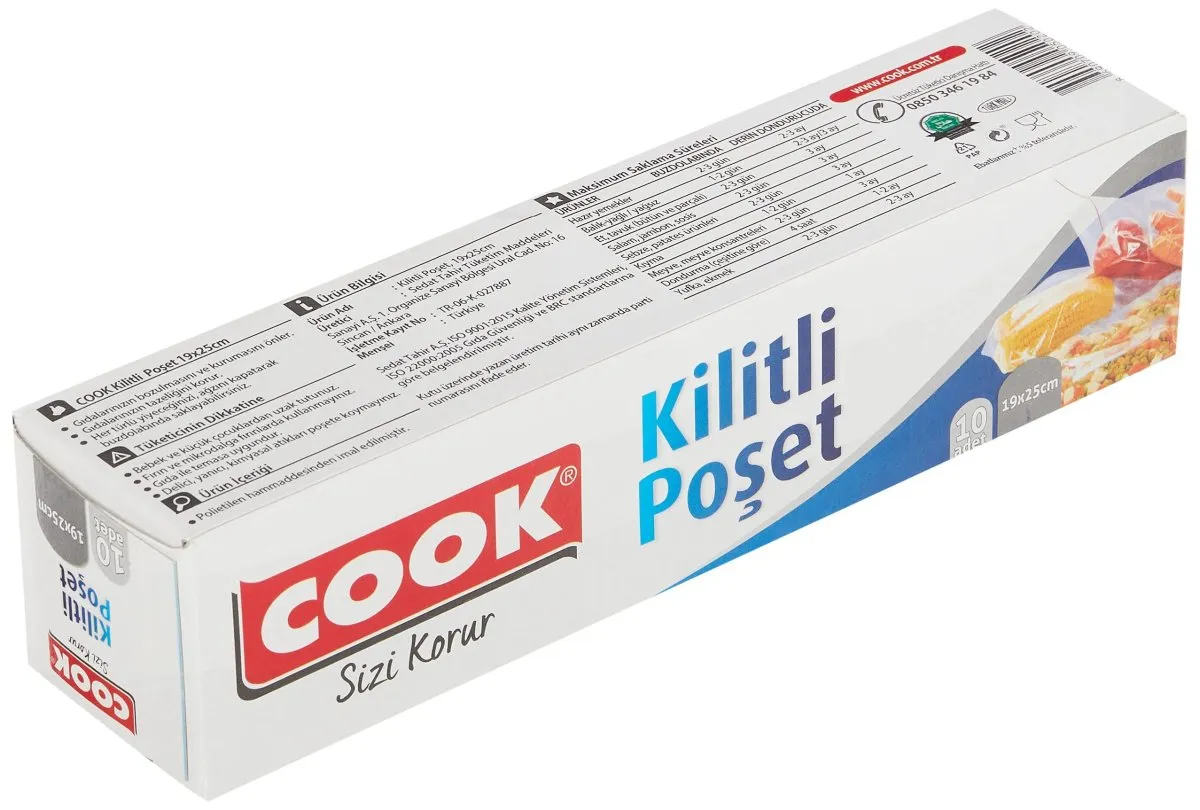 COOK KİLİTLİ BUZDOLABI POŞETİ (19*25CM)**24*