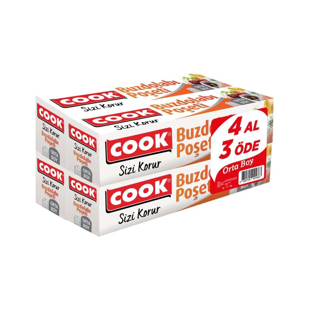 COOK 4LÜ BUZDOLABI POŞETİ ORTA *24*