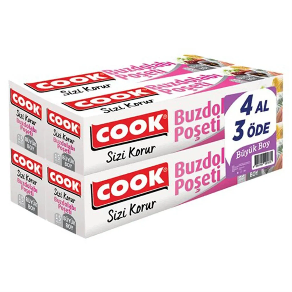COOK 4LÜ BUZDOLABI POŞETİ BÜYÜK*24*