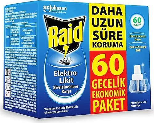 RAİD ELEKTRO LİKİT YEDEK 60 GECE*12*
