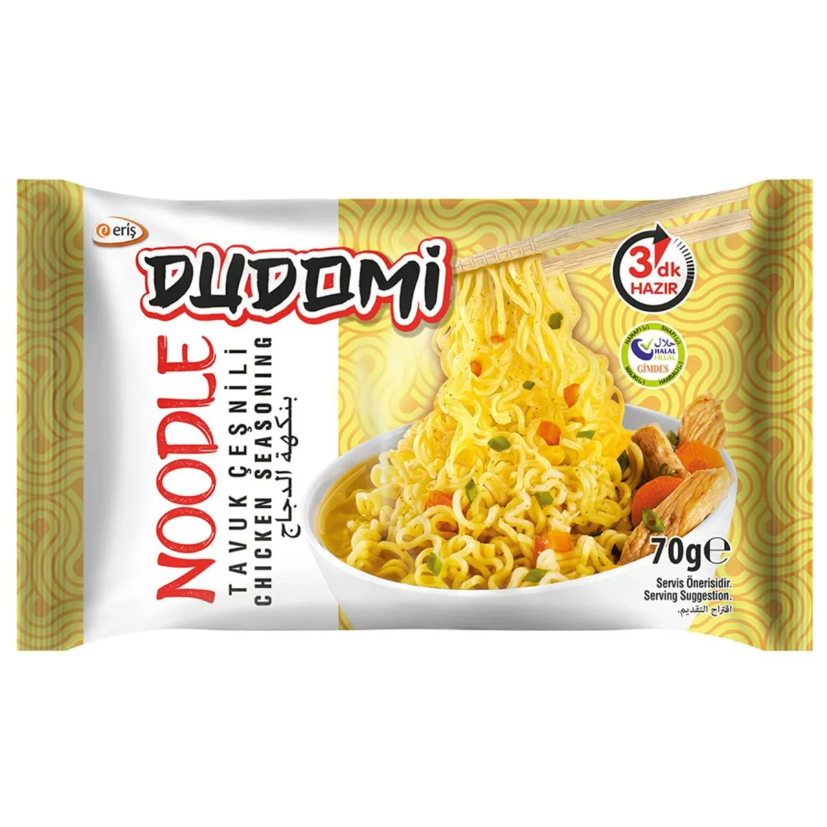 DUDOMİ POŞET TAVUK ÇEŞNİLİ NOODLE 70G*40