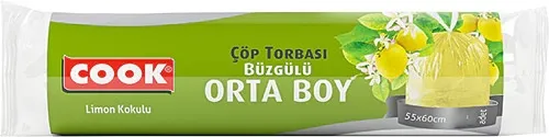 COOK BÜZGÜLÜ ORTA BOY ÇÖP TORBASI 15Lİ (55*60CM)*25*